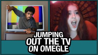 JUMPING OUT THE TV on OMEGLE [upl. by Maffa900]