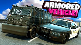 Using a NEW Armored Truck During a Police Chase in BeamNG Drive Mods [upl. by Nnyl]