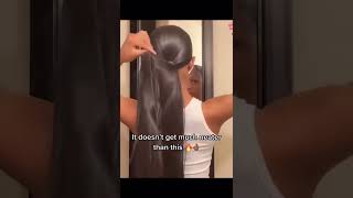 Sleek ponytail Hair tutorial  black women hair style transformation  2022 Tiktok hair fav hair [upl. by Anestassia800]