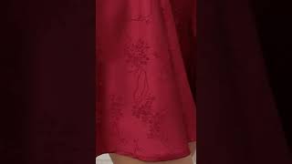 Sabrina Jacquard Puff Sleeve Dress in Burgundy [upl. by Denman]