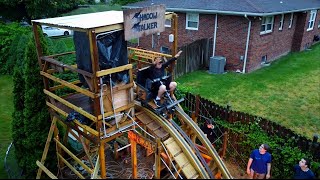 17YearOld Builds Roller Coaster in Backyard [upl. by Goody731]