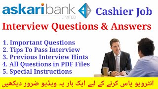 Askari Bank Cashier Job Interview Questions and Answers  Cashier Job Interview Q and Ans [upl. by Tori]