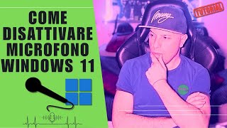 Come DISATTIVARE IL MICROFONO SU WINDOWS 11 🎤💻 [upl. by Rehtse859]