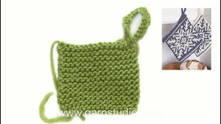 How to knit a loop on a pot holder [upl. by Secilu929]