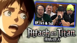 First time watching Attack on Titan reaction episodes 1X1 amp 1X2 Sub [upl. by Francene]