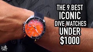 The 9 Best Iconic Dive Watches Under 500 to 1000 Seiko Citizen CWC Bulova Luminox Squale [upl. by Assenar]