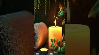 Virtual Candle Close Up Candle with Piano Music Soft Crackling Fire Sounds [upl. by Edson664]