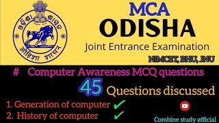 OJEE MCA Computer awareness questions discussion part1 generation of compcomp history yt [upl. by Lindahl]