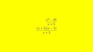 How to Simplify x2  25  x  5 to its Lowest Terms  Algebra Simplification Tutorial [upl. by Reuben186]