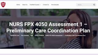 NURS FPX 4050 Assessment 1 – Preliminary Care Coordination Plan [upl. by Seif853]