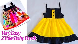 Beautiful 2 Yoke Baby Frock cutting and Stitching Tutorial for 12 year Baby girl Frock 💖 [upl. by Nabi]