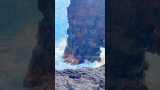 Holei Sea Arch … UP CLOSE  Big Island Hawaii hawaiivolcanoes nationalpark [upl. by Henleigh]