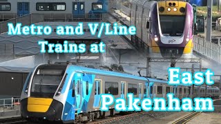 Metro and VLine Trains at East Pakenham [upl. by Gnouhp]