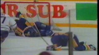 Wendel Clark hits Curtis Joseph in the face with a slapshot  1993 playoffs [upl. by Angell]