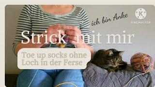 Toe up Socken strickenganz langsam erklärt [upl. by Oflunra614]