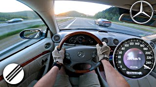 2003 MERCEDESBENZ CLK 500 TOP SPEED DRIVE ON GERMAN AUTOBAHN 🏎 [upl. by Adnicul]