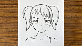 How to draw sad anime girl  Anime drawing tutorial  Easy drawing for girls step by step [upl. by Ahsoym]