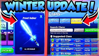 ❄️WINTER UPDATE NEW BATTLEPASS CLANS ABILITIES  MORE Blade Ball Roblox [upl. by Nevak]