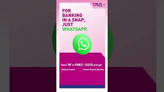 WhatsApp Banking  Tamilnad Mercantile Bank [upl. by Aliuqat]