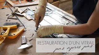 Restauration dun vitrail pas à pas en accéléré [upl. by Sancho]