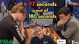 Why did Magnus Carlsen think for 77 seconds in a 3 minute game  Carlsen vs Yu Yangyi [upl. by Marvel]