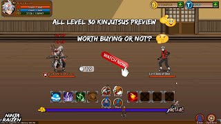 Ninja Kaizen  All Level 30 Kinjutsus Preview Worth Buying Or Not  2024 [upl. by Ajnos348]