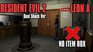 Resident Evil 2 PS1 No Item Box Leon A Gameplay [upl. by Ykcaj268]