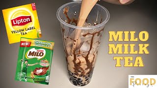 Milo milk tea by The Food Protege  Milo Dinosaur  Milo Milk Tea Dinosaur  Fast and Easy to Make [upl. by Ybrek]