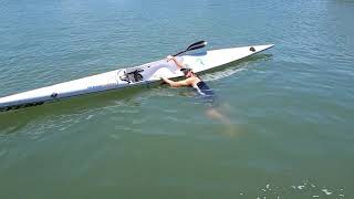 Bacic surf ski remount oceanski surfskiinstructionalvideos [upl. by Nnaeinahpets]