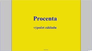 Procenta  výpočet základu [upl. by Ahsimak40]