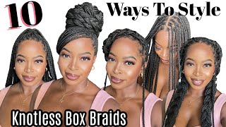 🔥 10 WAYS TO STYLE KNOTLESS BRAIDS  BOX BRAIDS  Maintenance tips  Hair growth ❤️Msnaturally Mary [upl. by Accebber]