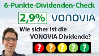 VONOVIA Aktie Wie sicher ist die Dividende  6PunkteDividendenAnalyse Rangliste [upl. by Ttezzil]