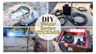 DIY Welder Review  MultiProcess Stick and Innershield Wire Feed Tutorial Demonstration With Set Up [upl. by Aleusnoc893]