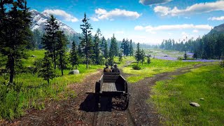 Wagon Driving with a Friend in RDR2 from Strawberry to Valentine [upl. by Ellevehs]