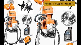 Benzinli Tırpan  Motorlu Tırpan Montajı  Aparatları  Kullanımıbrush cutter [upl. by Nannarb]