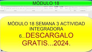 MÒDULO 18 SEMANA 3 ACTIVIDAD INTEGRADORA 6 [upl. by Barnum]