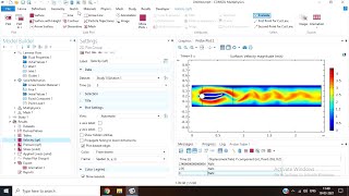 FluidStructure interaction using COMSOL  Vibrating plate in fluid flow  Fully coupled [upl. by Inor]