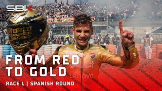 FROM RED TO GOLD ✨ Bautista turns on the style with Championship celebrations 🎉  ESPWorldSBK 🇪🇸 [upl. by Lockhart]