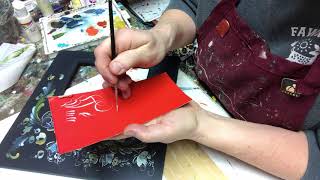 Rosemaling  Part 3B  Transforming a doodle into a painted design  Lise Lorentzen  ASMR [upl. by Haim]