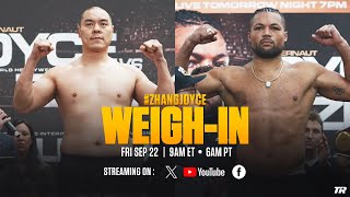 Zhilei Zhang vs Joe Joyce 2  OFFICIAL WEIGHIN [upl. by Oj]