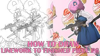 HOW TO DRAW  From Linework to Finished Piece Character Art edition [upl. by Clougher]