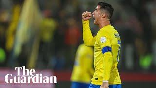 Cristiano Ronaldo makes obscene gesture towards crowd after Messi taunts [upl. by Acimad771]