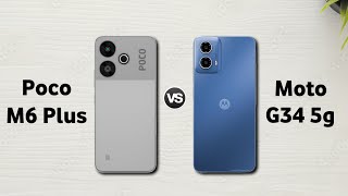 Poco M6 Plus 5g vs Moto G34 5g  Full Comparison ⚡ Which is Best [upl. by Anivel]