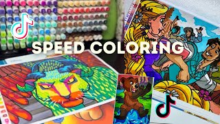 Speed coloring Disney mystères  Tiktok compilation [upl. by Annaoy]