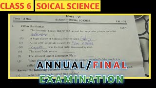 Dav class 6 question paper of social science of final exam  Dav public school  2023 [upl. by Acirre]