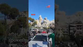 Israeli missile strike collapses apartment building in southern Beirut [upl. by Ahsehat]