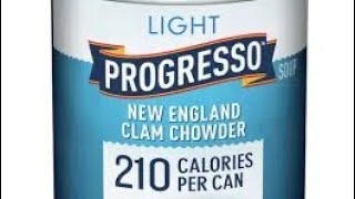 Progresso Light Soup New England Clam Chowder  185 oz can [upl. by Aiekahs]