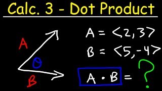 Calculus 3  The Dot Product [upl. by Amerigo]