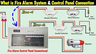 What is Fire Alarm  Conventional Fire Alarm System Wiring Connection With Smoke and Heat Detector [upl. by Israeli]