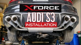 XForce Valved Exhaust Install  Sound Clips  Audi S3  Golf R [upl. by Aaron]